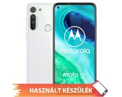 Használt mobiltelefon Motorola Moto G8 XT2045-2 64GB 4GB DualSIM gyöngyszem fehér okostelefon 0001409